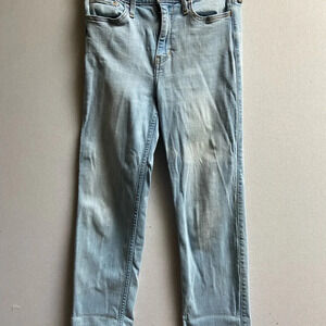 Hollister high  rise slim straight light wash denim jeans Sz 26